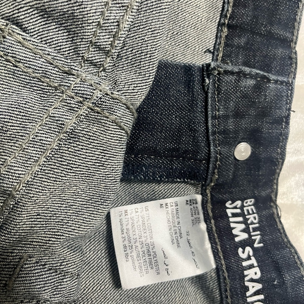 INC International Concepts Men’s 40W X 30W Dark Blue Boot Cut Jeans - Picture 7 of 10